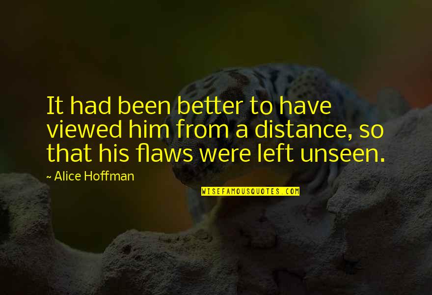 Viewed Quotes By Alice Hoffman: It had been better to have viewed him