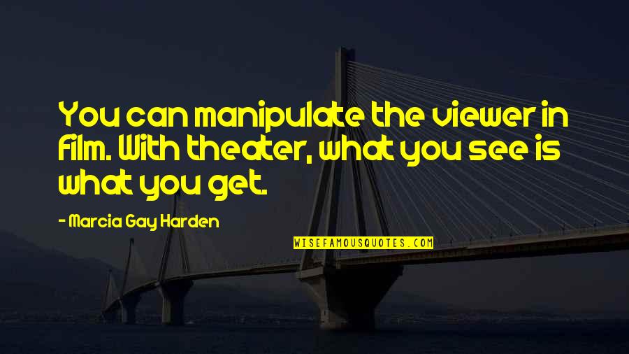 Viewer Quotes By Marcia Gay Harden: You can manipulate the viewer in film. With