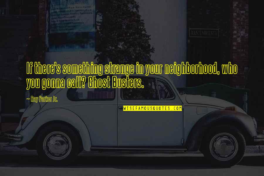 Viggis Donuts Quotes By Ray Parker Jr.: If there's something strange in your neighborhood, who Viggis Donuts Quotes By Ray Parker Jr.: If there's something strange in your neighborhood, who