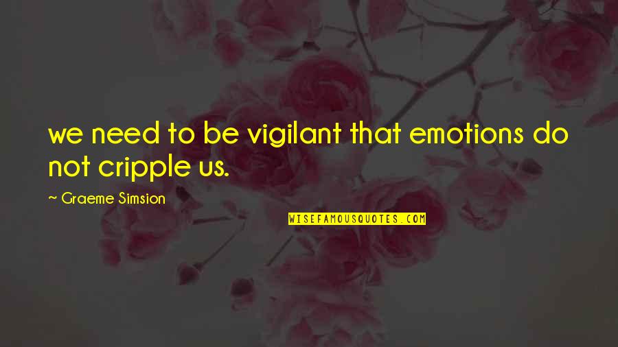 Vigilant Quotes By Graeme Simsion: we need to be vigilant that emotions do