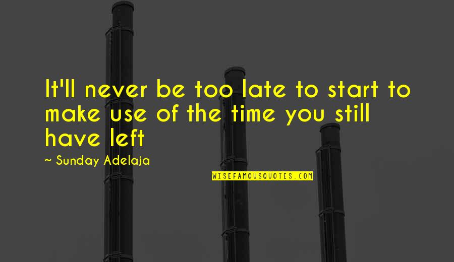 Viita Bladder Quotes By Sunday Adelaja: It'll never be too late to start to