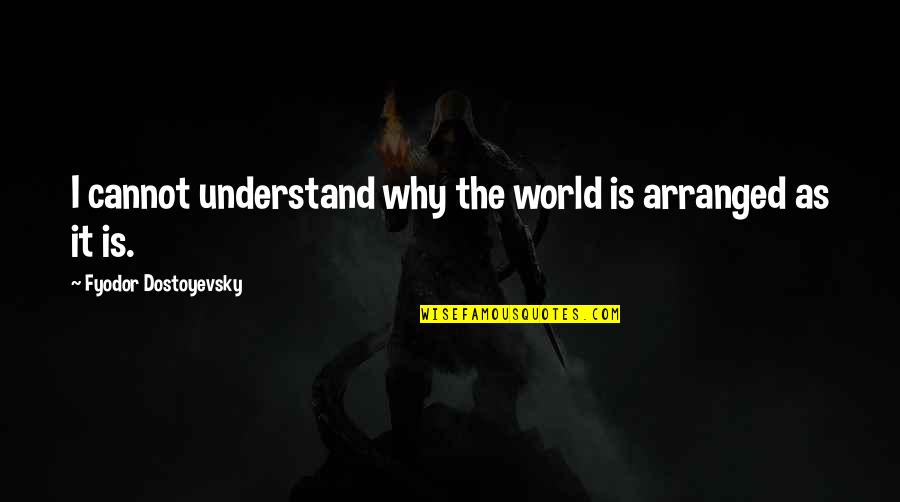 Viitamine Quotes By Fyodor Dostoyevsky: I cannot understand why the world is arranged Viitamine Quotes By Fyodor Dostoyevsky: I cannot understand why the world is arranged