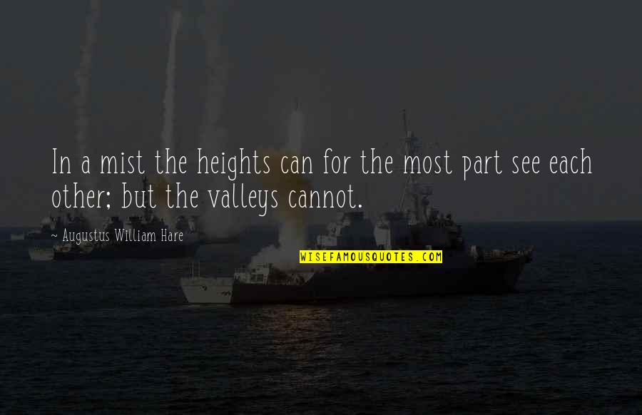 Vijanden Leeuw Quotes By Augustus William Hare: In a mist the heights can for the