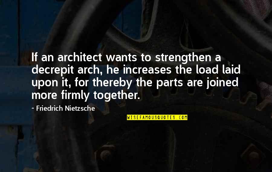 Vijayadasami Quotes By Friedrich Nietzsche: If an architect wants to strengthen a decrepit