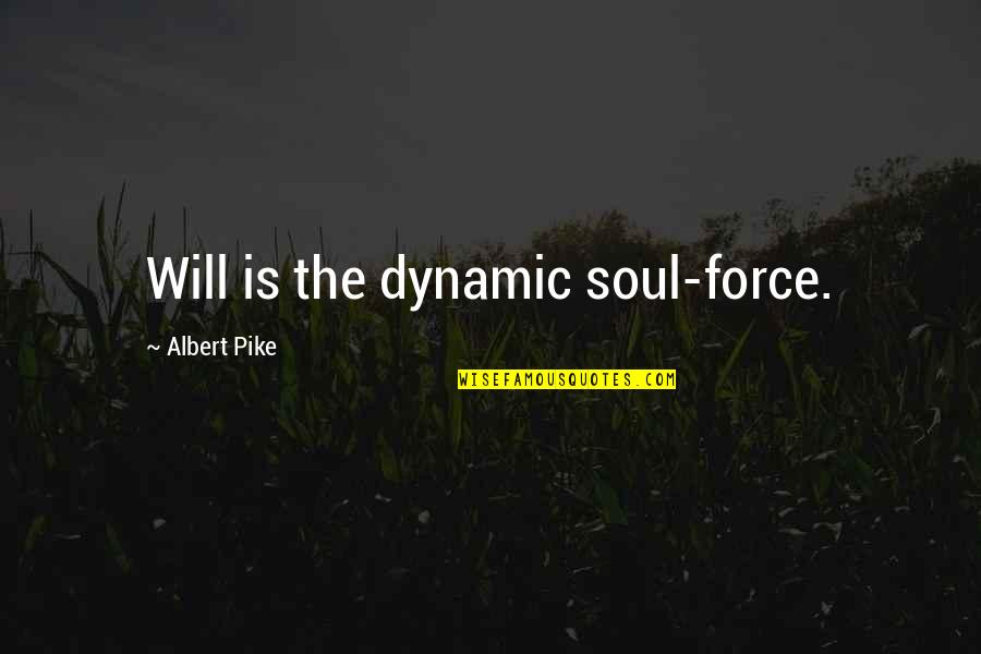 Vijeyta Quotes By Albert Pike: Will is the dynamic soul-force.