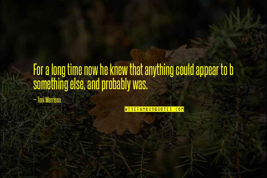 Vikhlyantseva Quotes By Toni Morrison: For a long time now he knew that