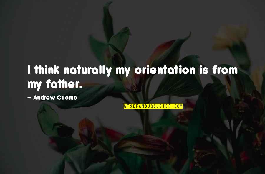 Vikings Famous Quotes By Andrew Cuomo: I think naturally my orientation is from my Vikings Famous Quotes By Andrew Cuomo: I think naturally my orientation is from my