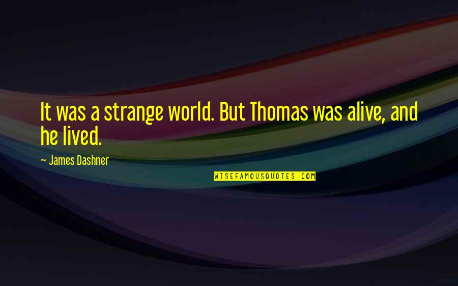 Vikramaditya Singh Quotes By James Dashner: It was a strange world. But Thomas was