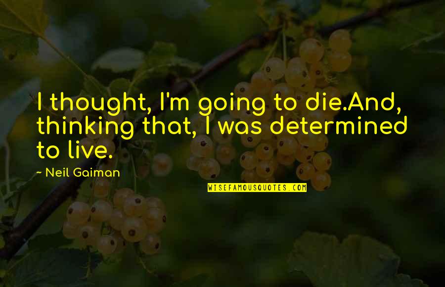 Vikricnik Quotes By Neil Gaiman: I thought, I'm going to die.And, thinking that,