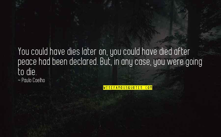 Viktor Hertz Quotes By Paulo Coelho: You could have dies later on, you could