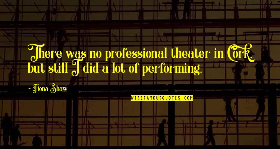 Viktor Komarovsky Quotes By Fiona Shaw: There was no professional theater in Cork, but