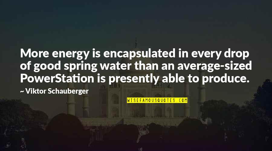 Viktor Schauberger Quotes By Viktor Schauberger: More energy is encapsulated in every drop of