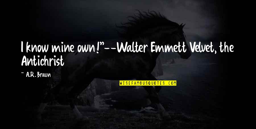 Viladecans Google Quotes By A.R. Braun: I know mine own!"--Walter Emmett Velvet, the Antichrist