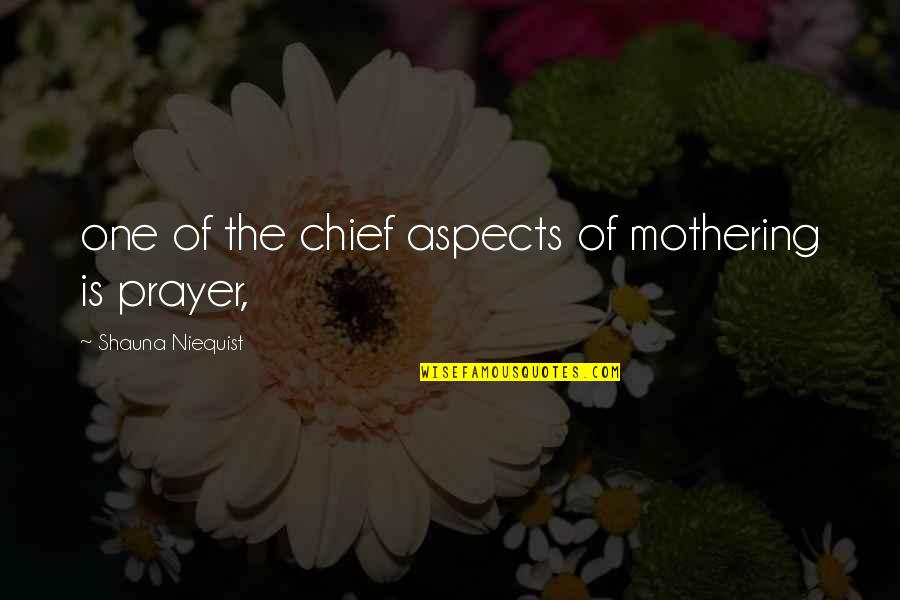 Vilar Center Quotes By Shauna Niequist: one of the chief aspects of mothering is Vilar Center Quotes By Shauna Niequist: one of the chief aspects of mothering is