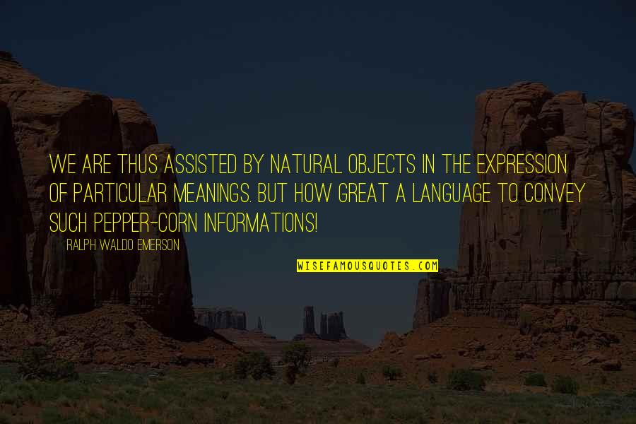 Vileness Fats Quotes By Ralph Waldo Emerson: We are thus assisted by natural objects in Vileness Fats Quotes By Ralph Waldo Emerson: We are thus assisted by natural objects in