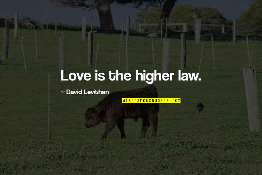 Vilhelm Hammershoi Quote Quotes By David Levithan: Love is the higher law.