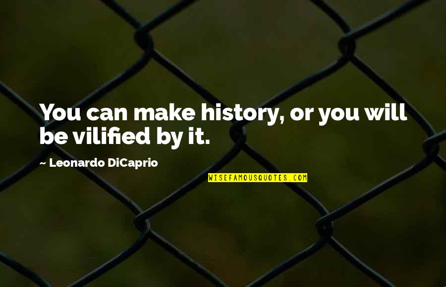 Vilified Quotes By Leonardo DiCaprio: You can make history, or you will be