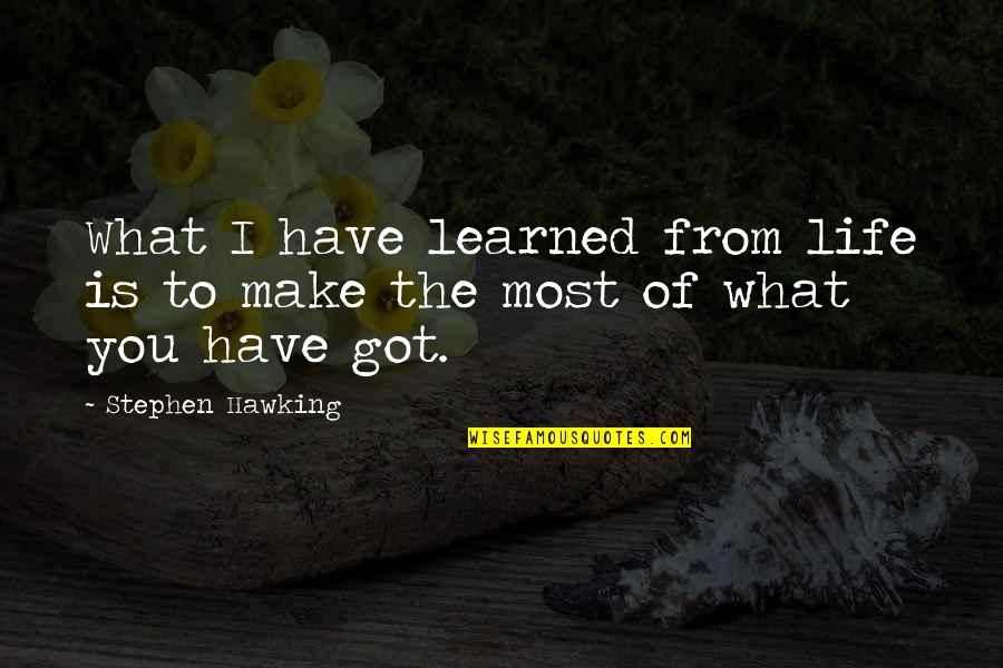 Vilkin Alexander Quotes By Stephen Hawking: What I have learned from life is to