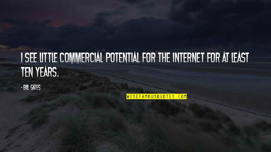 Villagio Inn Quotes By Bill Gates: I see little commercial potential for the Internet