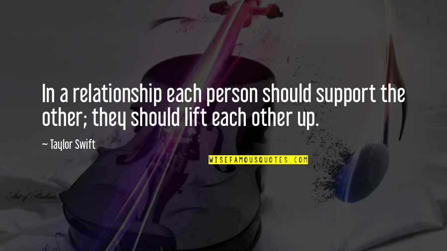 Vilsack Confirmed Quotes By Taylor Swift: In a relationship each person should support the Vilsack Confirmed Quotes By Taylor Swift: In a relationship each person should support the