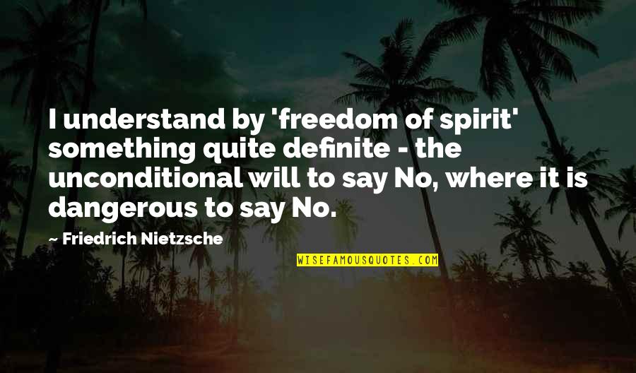 Vim Match Quotes By Friedrich Nietzsche: I understand by 'freedom of spirit' something quite