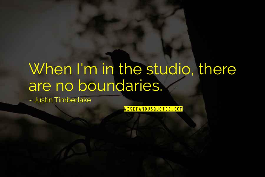 Viminal Quotes By Justin Timberlake: When I'm in the studio, there are no