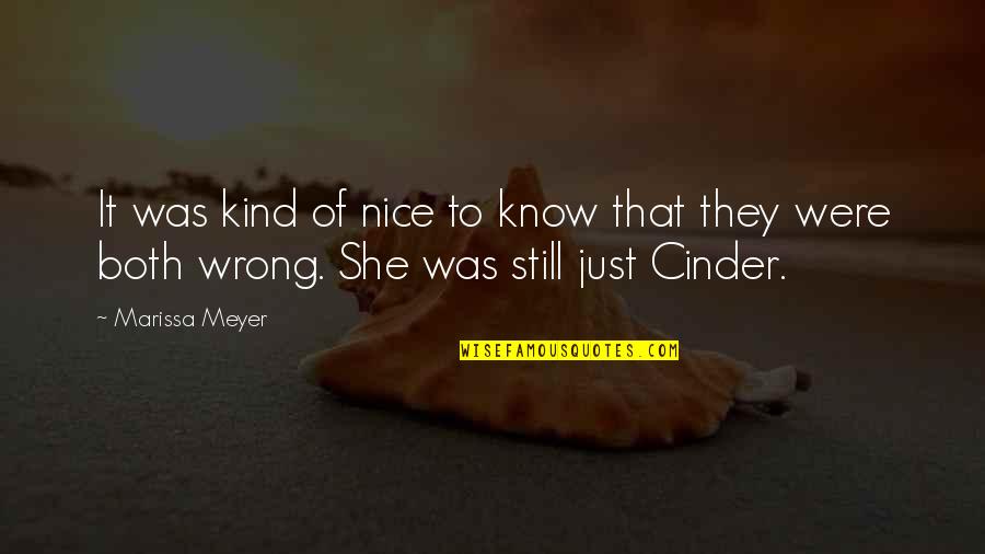 Vinashyati Quotes By Marissa Meyer: It was kind of nice to know that