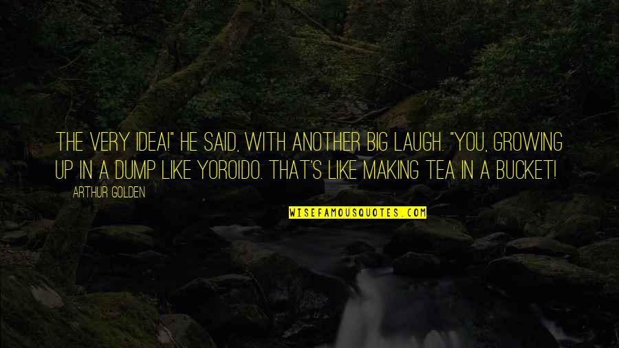 Vinayagar Quotes By Arthur Golden: The very idea!" he said, with another big Vinayagar Quotes By Arthur Golden: The very idea!" he said, with another big