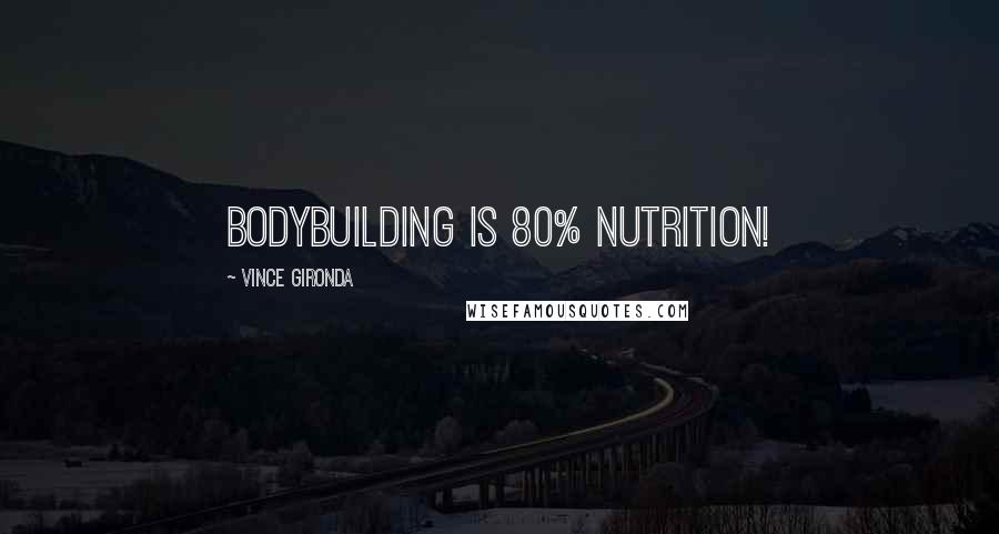 Vince Gironda quotes: Bodybuilding is 80% nutrition!