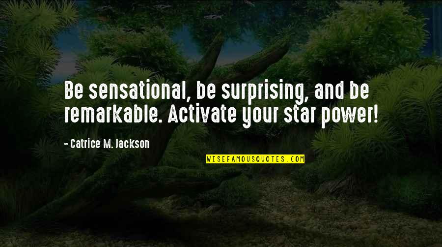Vince Lombardi Customer Service Quotes By Catrice M. Jackson: Be sensational, be surprising, and be remarkable. Activate