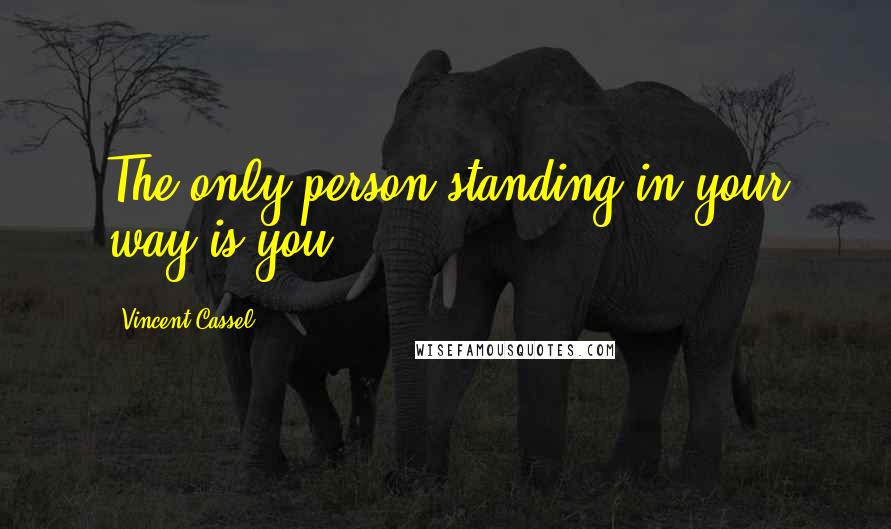 Vincent Cassel quotes: The only person standing in your way is you.