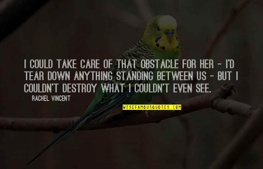 Vincent D'onofrio Quotes By Rachel Vincent: I could take care of that obstacle for Vincent D'onofrio Quotes By Rachel Vincent: I could take care of that obstacle for