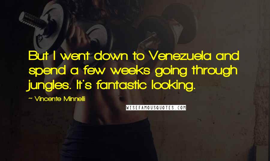 Vincente Minnelli quotes: But I went down to Venezuela and spend a few weeks going through jungles. It's fantastic looking.