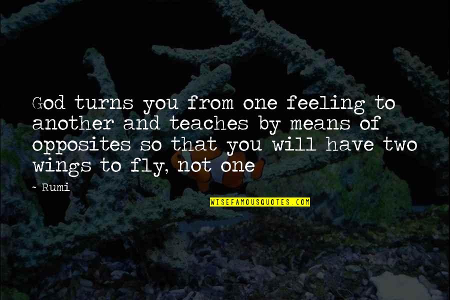 Vindicaris Arbo Quotes By Rumi: God turns you from one feeling to another Vindicaris Arbo Quotes By Rumi: God turns you from one feeling to another