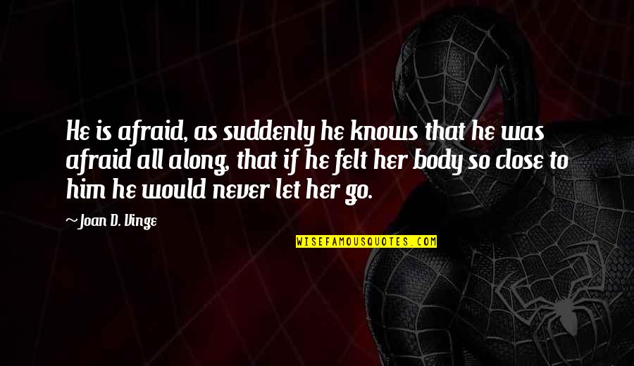 Vinge Quotes By Joan D. Vinge: He is afraid, as suddenly he knows that