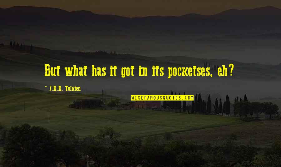 Vinita Nair Quotes By J.R.R. Tolkien: But what has it got in its pocketses,
