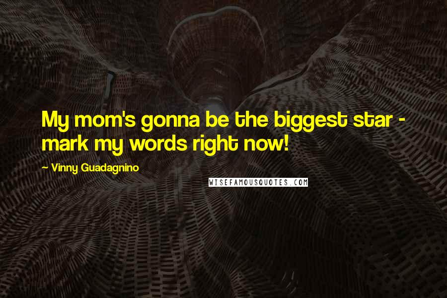 Vinny Guadagnino quotes: My mom's gonna be the biggest star - mark my words right now!