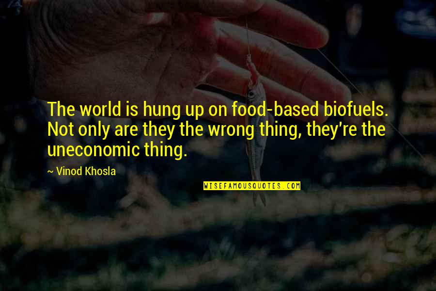 Vinod Khosla Quotes By Vinod Khosla: The world is hung up on food-based biofuels.