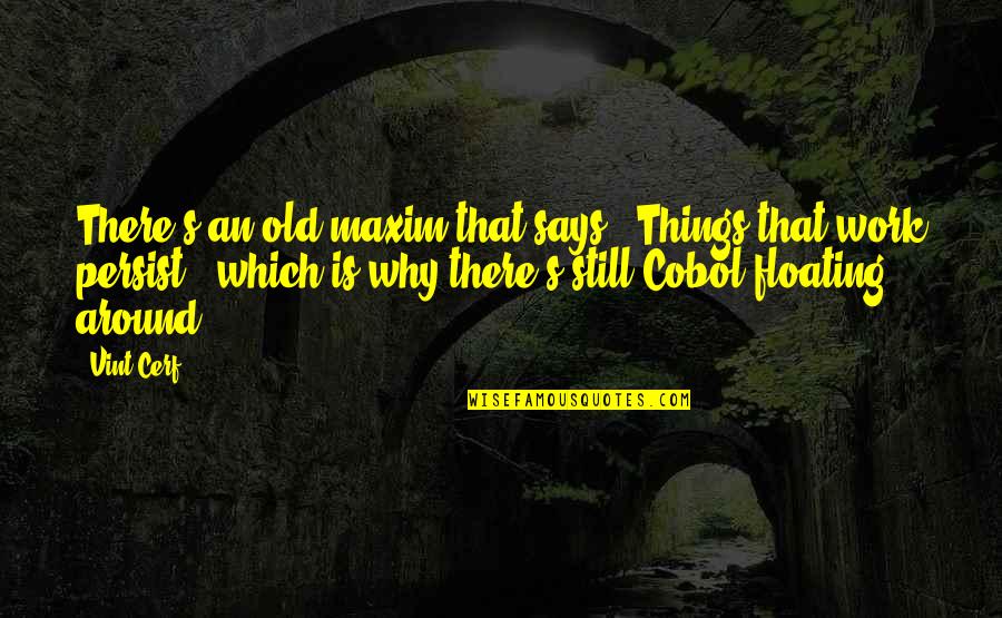Vint Cerf Quotes By Vint Cerf: There's an old maxim that says, 'Things that