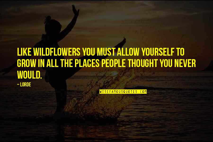 Vinyet Camera Quotes By Lorde: Like wildflowers you must allow yourself to grow