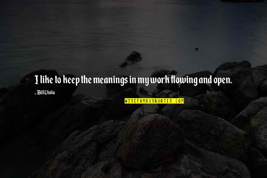 Viola Quotes By Bill Viola: I like to keep the meanings in my