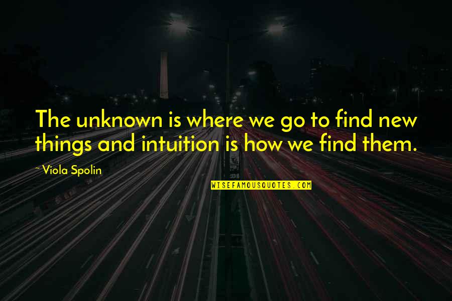 Viola Spolin Quotes By Viola Spolin: The unknown is where we go to find