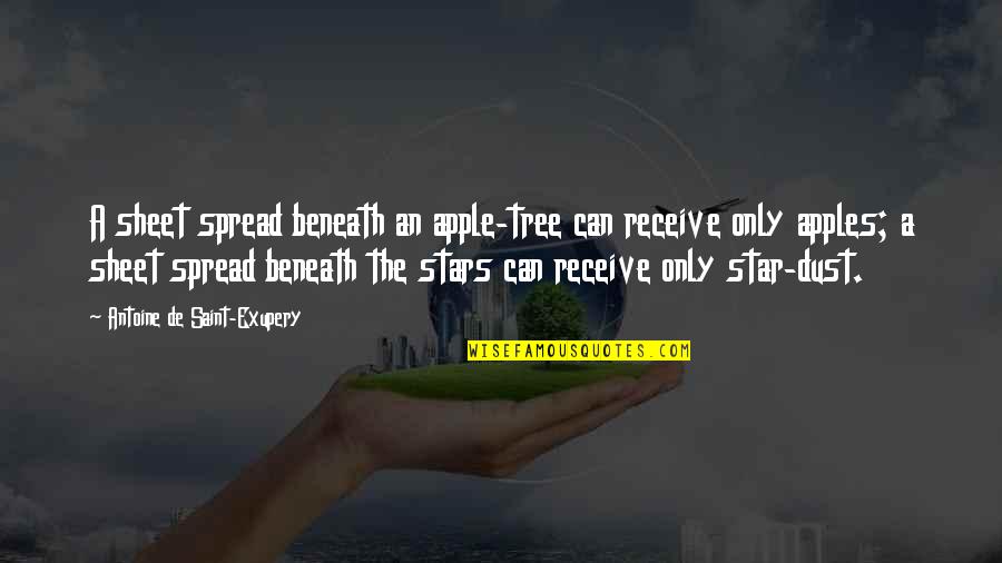Violence In The Odyssey Quotes By Antoine De Saint-Exupery: A sheet spread beneath an apple-tree can receive Violence In The Odyssey Quotes By Antoine De Saint-Exupery: A sheet spread beneath an apple-tree can receive