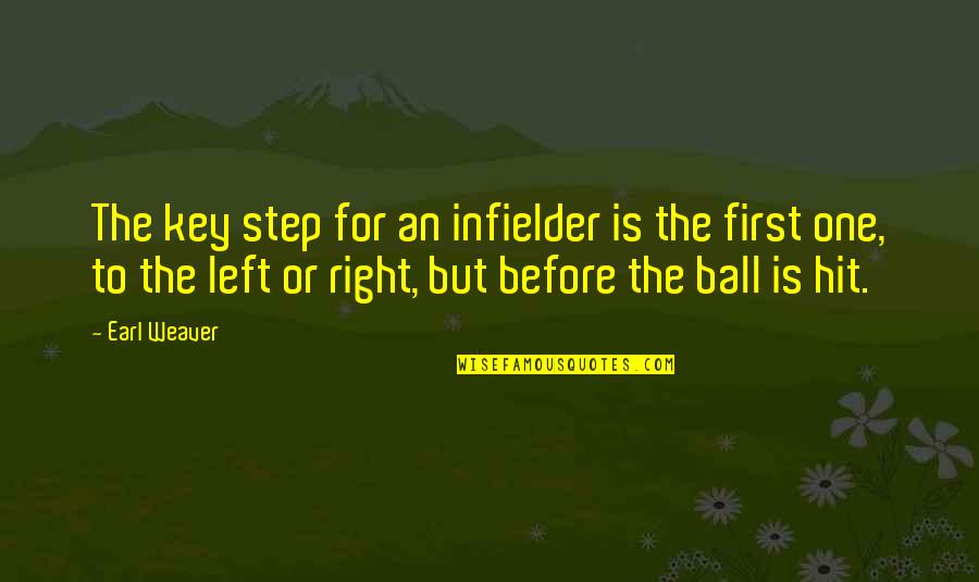 Violences Faites Quotes By Earl Weaver: The key step for an infielder is the Violences Faites Quotes By Earl Weaver: The key step for an infielder is the