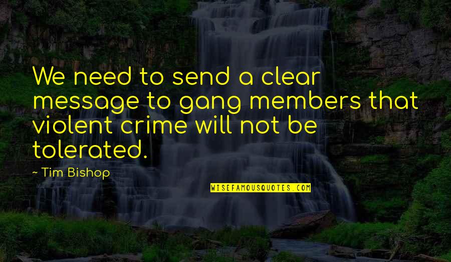 Violent Crime Quotes By Tim Bishop: We need to send a clear message to