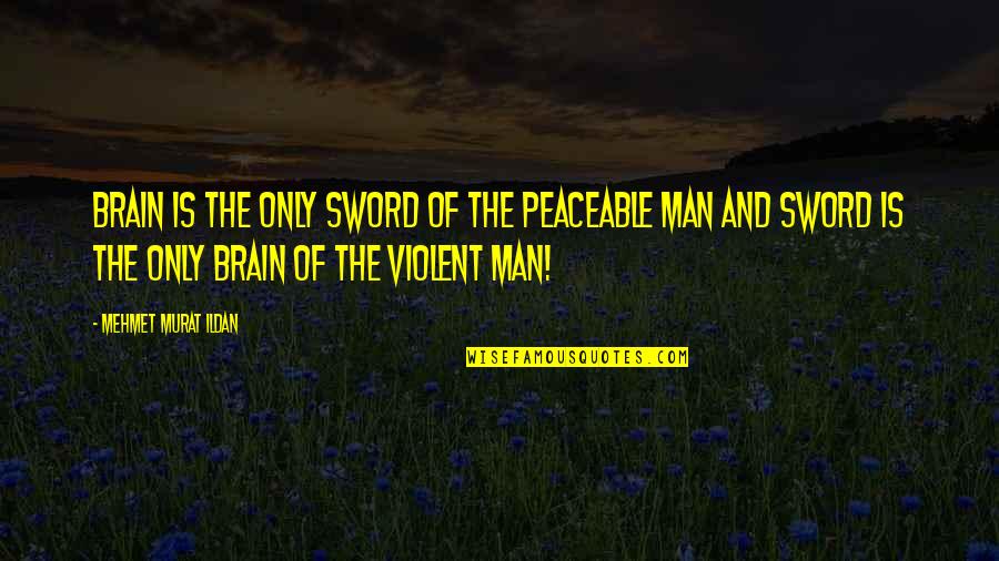 Violent Man Quotes By Mehmet Murat Ildan: Brain is the only sword of the peaceable