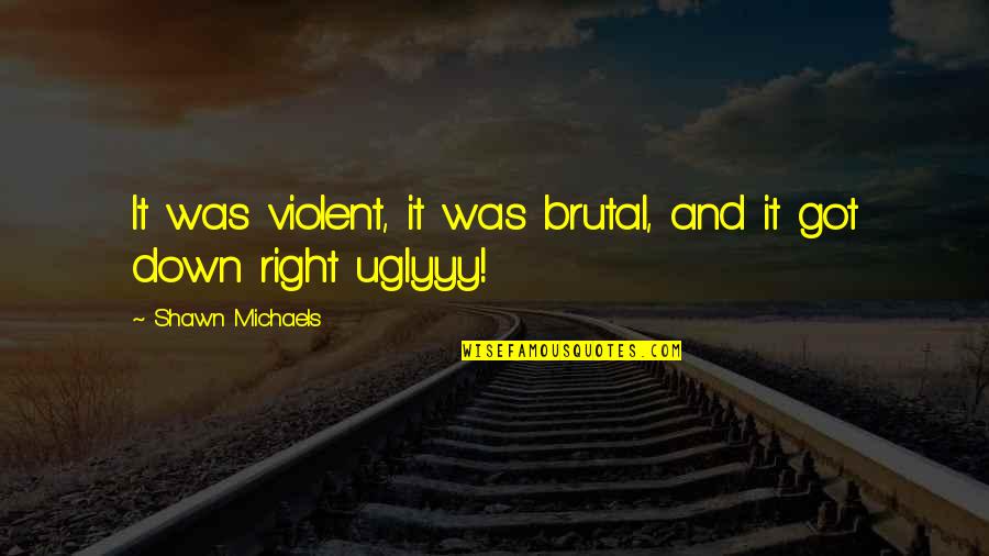 Violent Quotes By Shawn Michaels: It was violent, it was brutal, and it