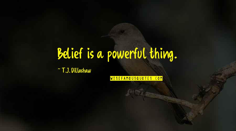 Violin Practice Quotes By T.J. Dillashaw: Belief is a powerful thing.