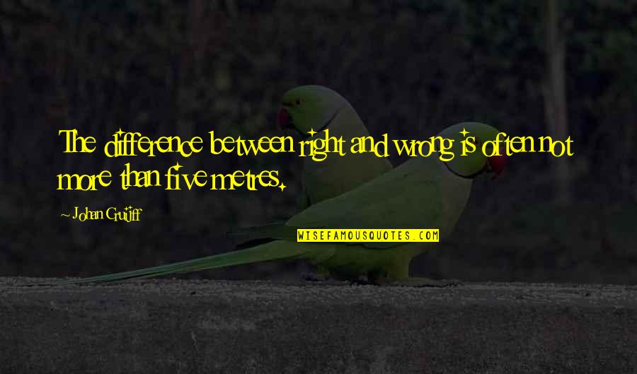 Violympic Quotes By Johan Cruijff: The difference between right and wrong is often