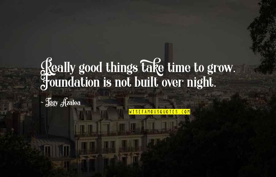 Vionnet Cigarettes Quotes By Iggy Azalea: Really good things take time to grow. Foundation